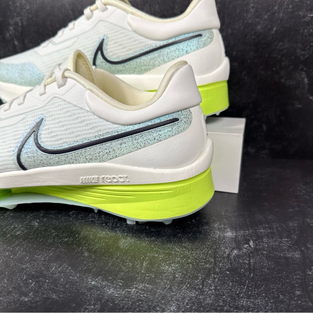 AIR ZOOM INFINITY TOUR NEXT% MENS SPIKED GOLF SHOES SIZE 9.5 WHITE GREEN NEW - Picture 9 of 10